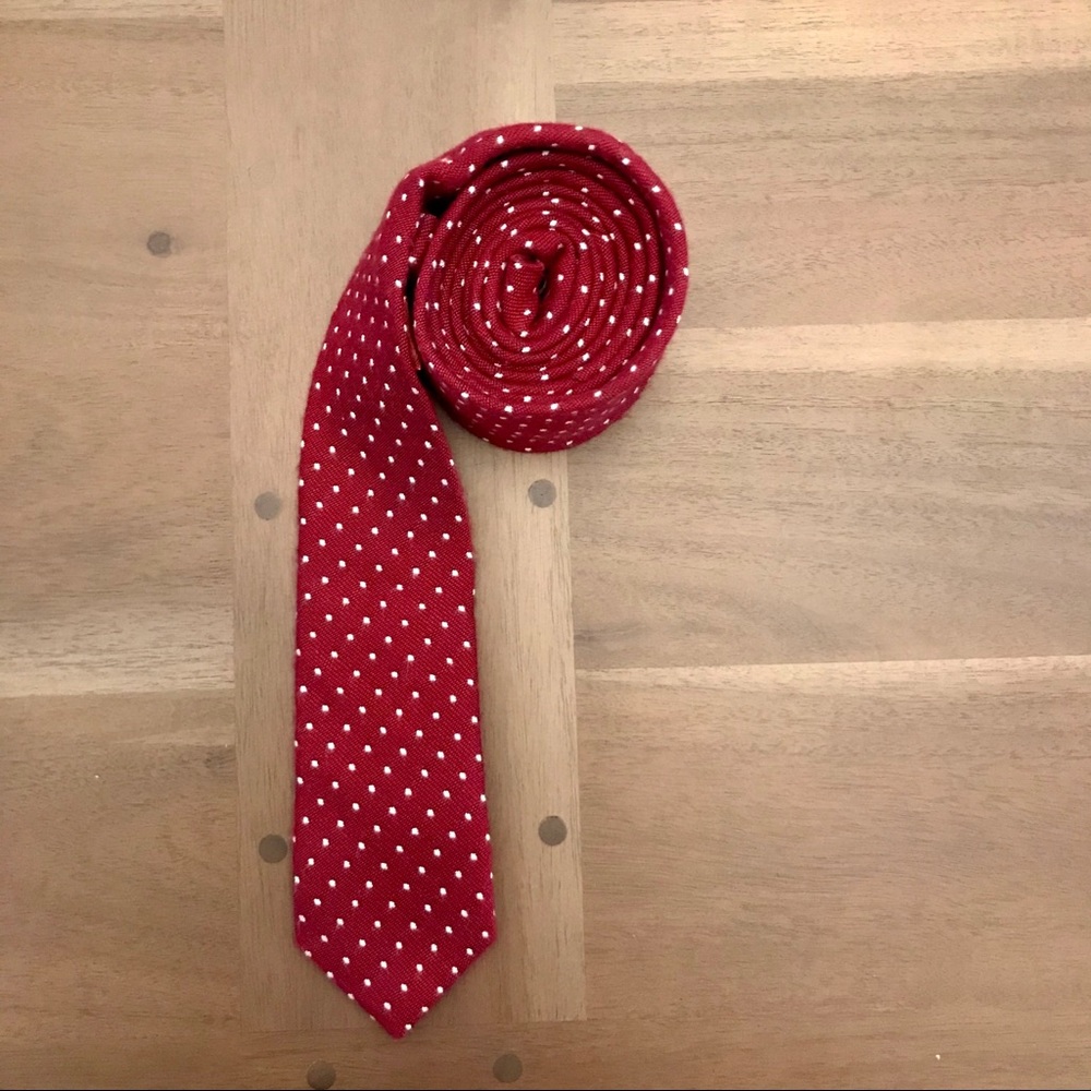 Penguin Red and White Skinny Neck Tie